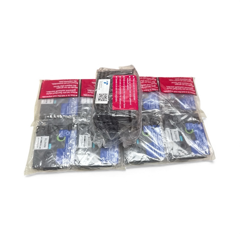 12 Mark Domain Laminated 12mm x 8m Black Ink White Label Tapes Brother P-touch